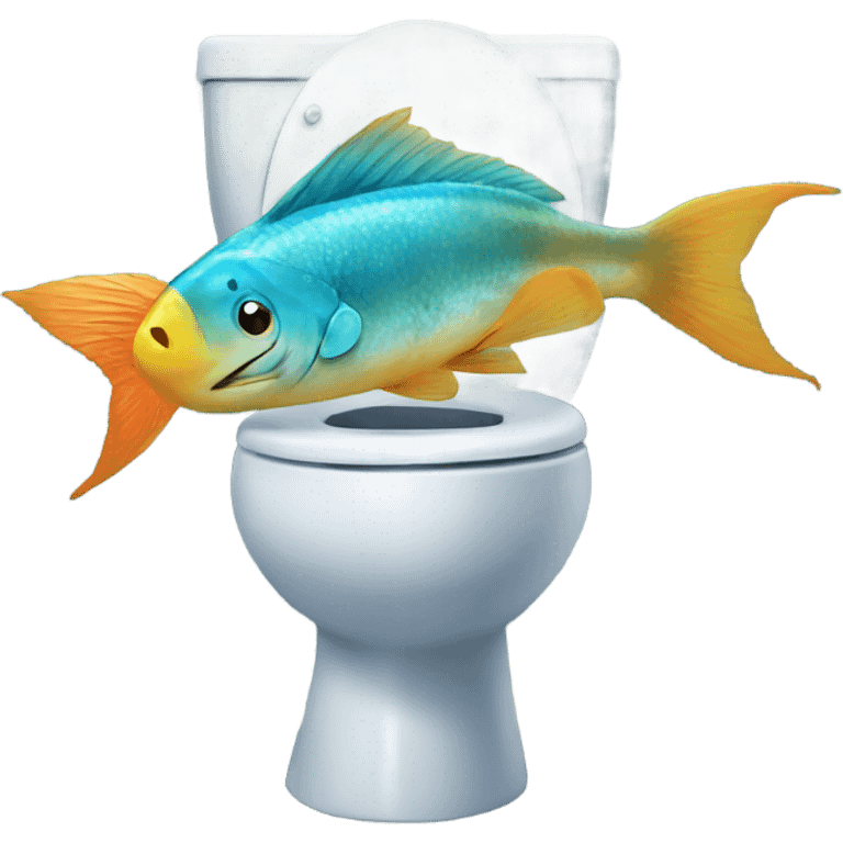 Fish on a toilet emoji