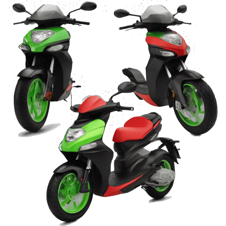 Black and red and a litle bit of green aprilia sr 50 replica 50cc emoji