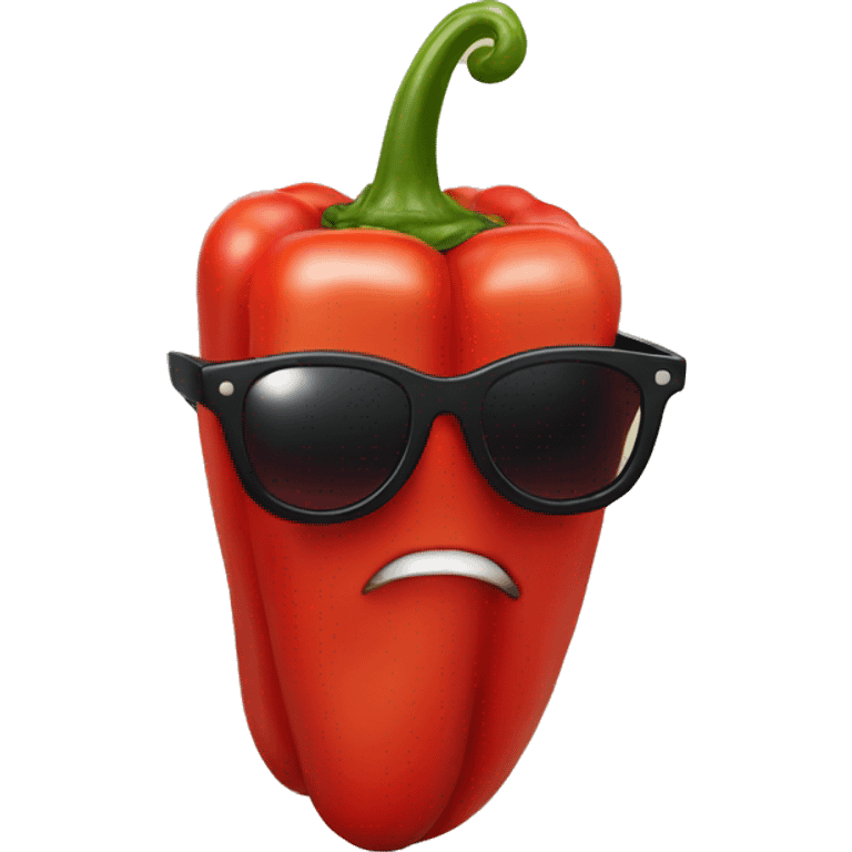 serious Red Pepper in black sun glasses emoji