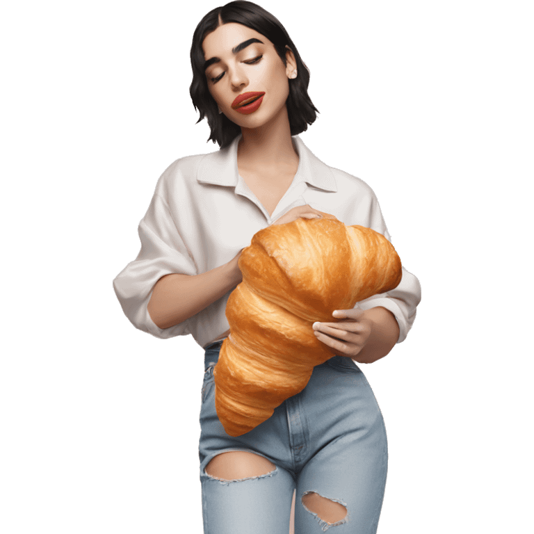 dua lipa eating a croissant emoji