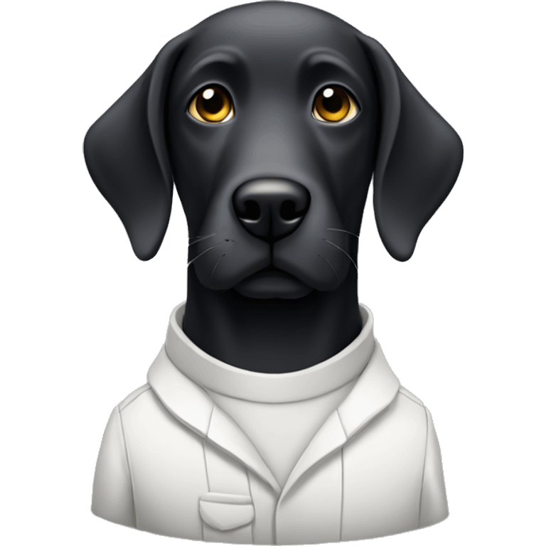 Old white mechanic black lab emoji