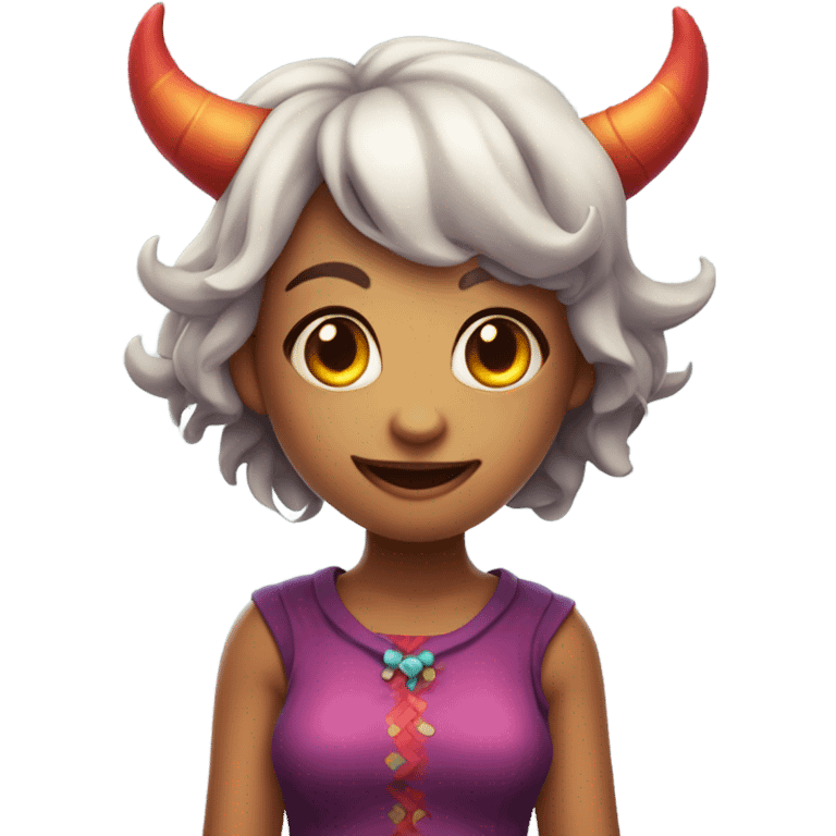 Female cute demon with animation emoji