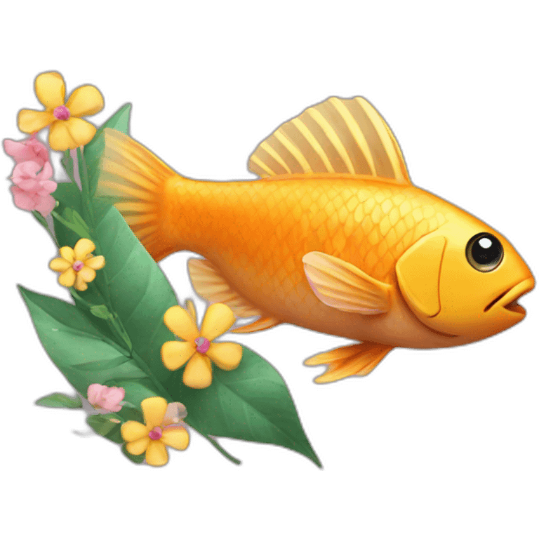 Fish with flowers  emoji