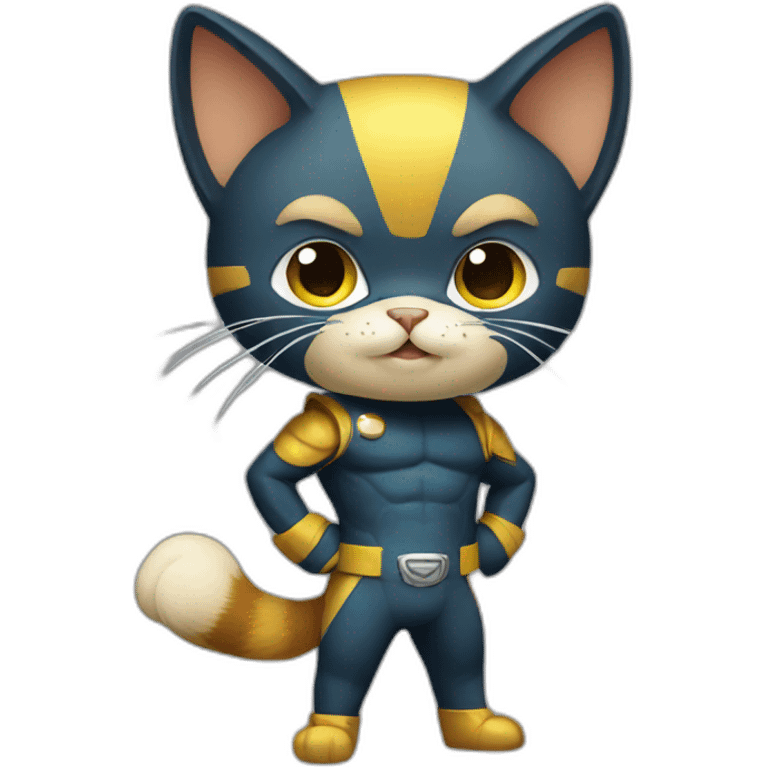 cat in a wonder wolverine costume emoji