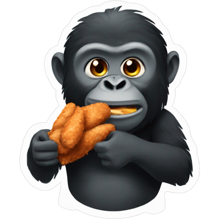 gorila eating chicken wings  emoji