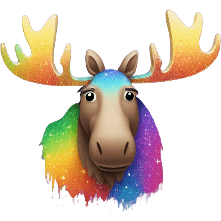 Lisa frank glitter rainbow moose emoji