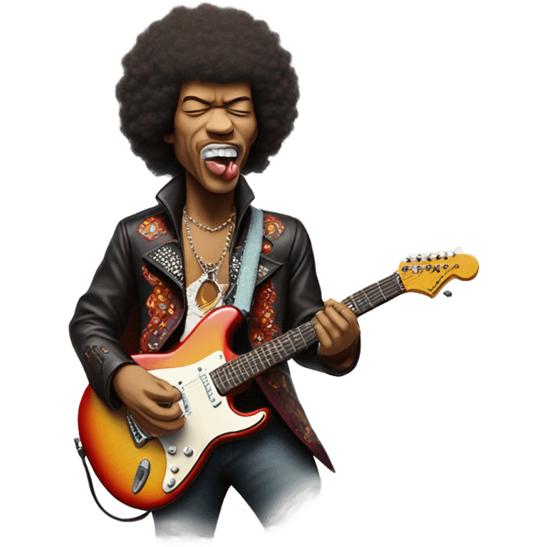 jimi hendrix licking a guitar emoji