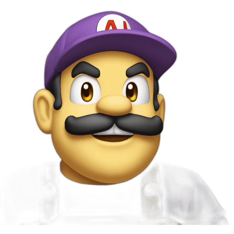 1 Wario with à yelow cap a violet overhall and à yellow shirt emoji