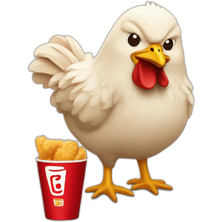 Chicken eating kfc emoji