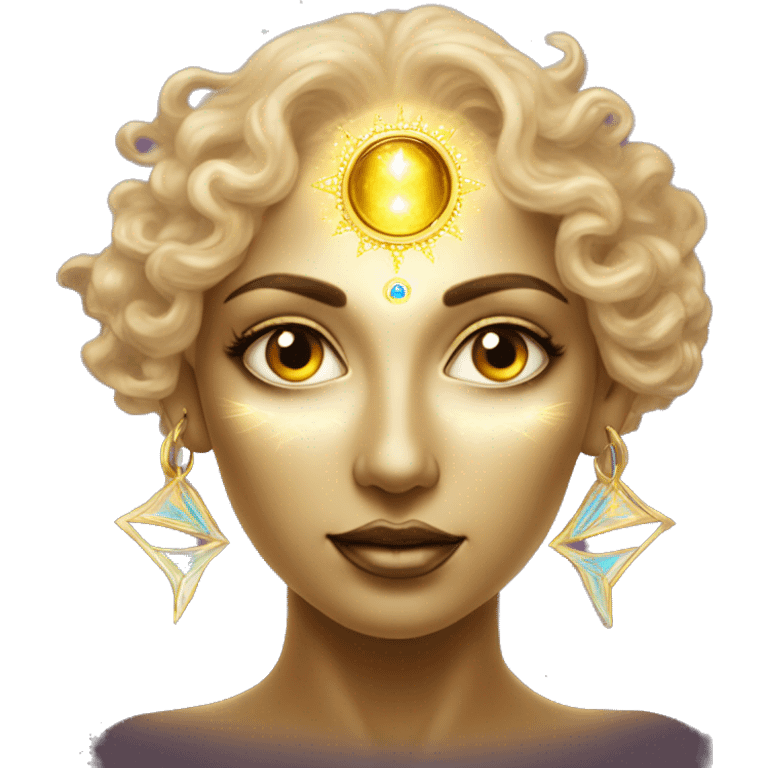 Pleiadian radiant diva woman female golden third eye emoji