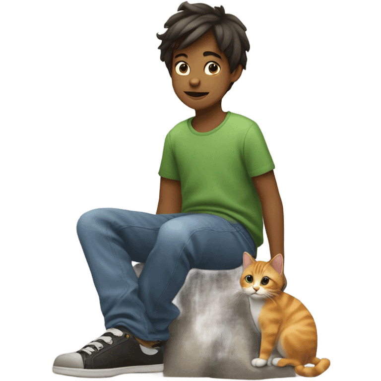 boy with cat on back emoji