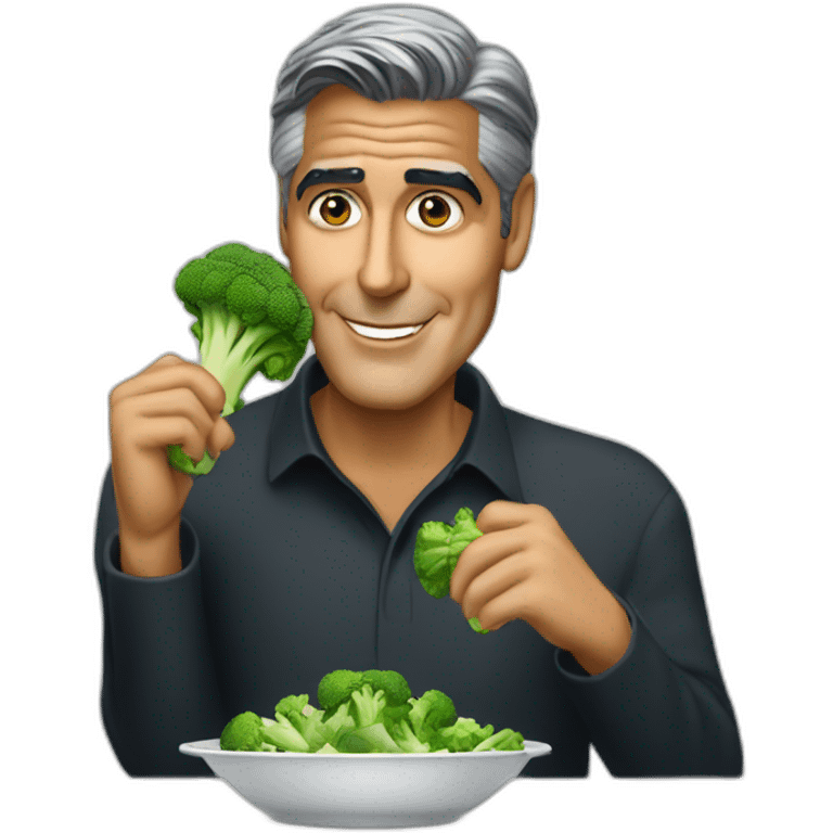 george clooney eating broccoli emoji