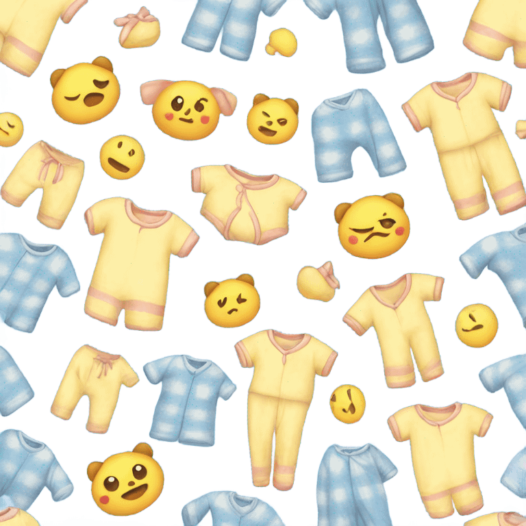 pajamas cute with colour soft sweet blue and with  emoji