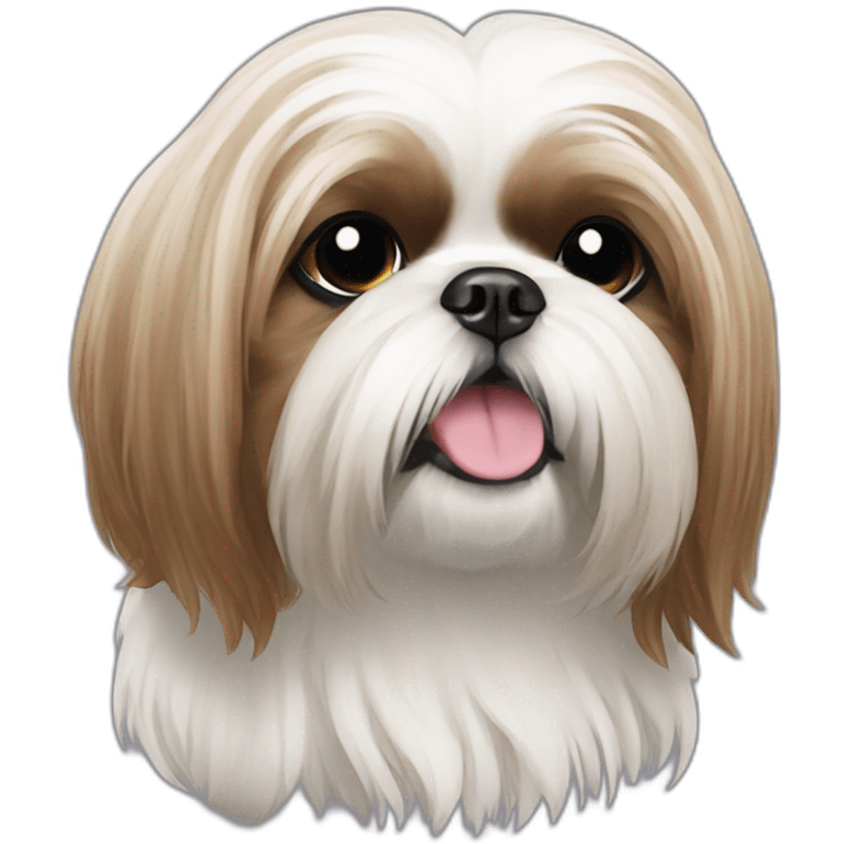 Dog Shih Tzu with long hairs full-body emoji