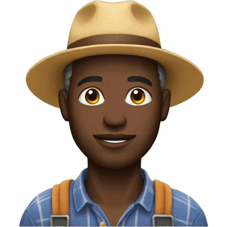 Black man farming emoji