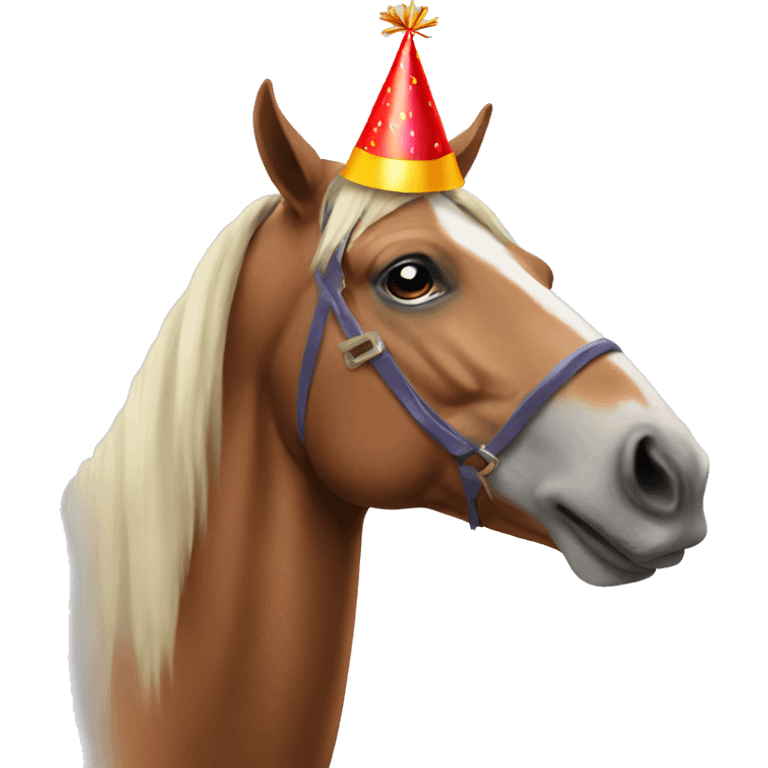 Horse with a party hat emoji