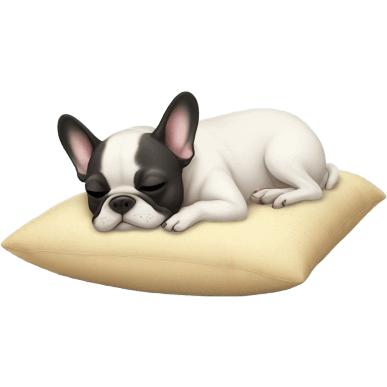 French bulldog sleeping on a pillow emoji