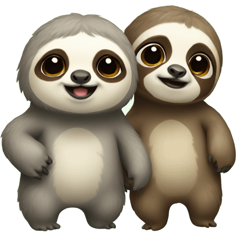 baby male and female sloth emoji