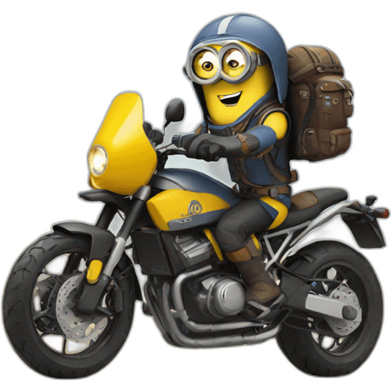 Minion on trail motobike emoji