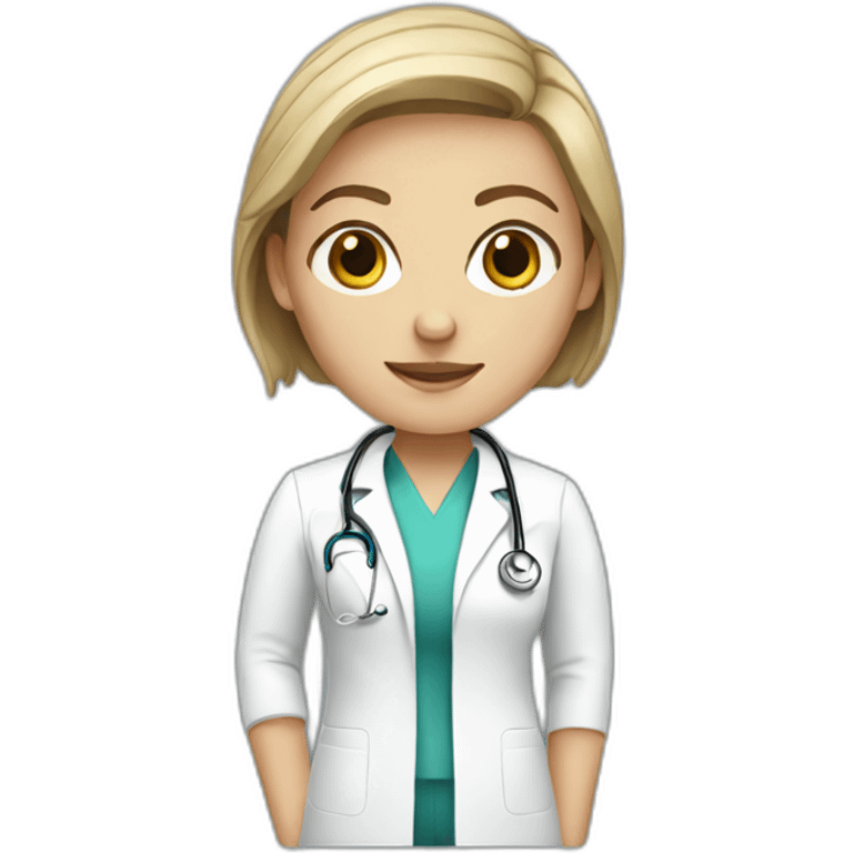 white female doctor emoji