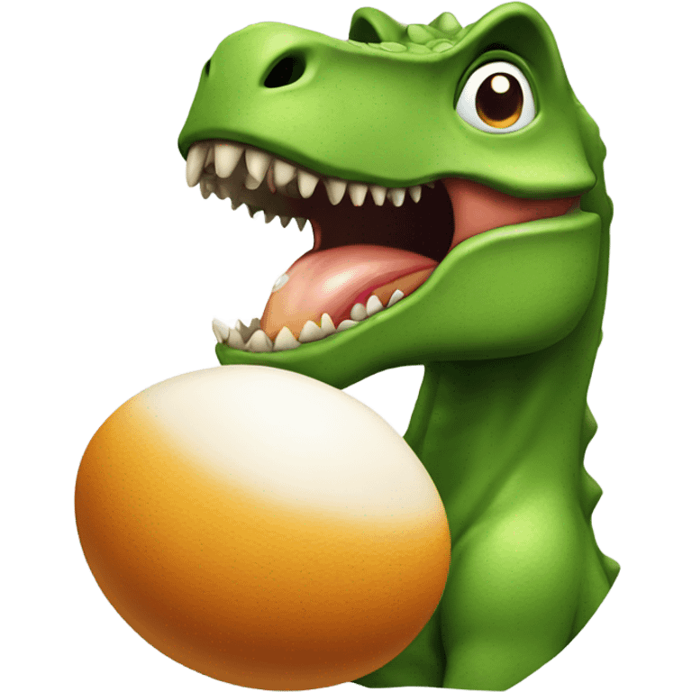 dinosaur eating eggs emoji