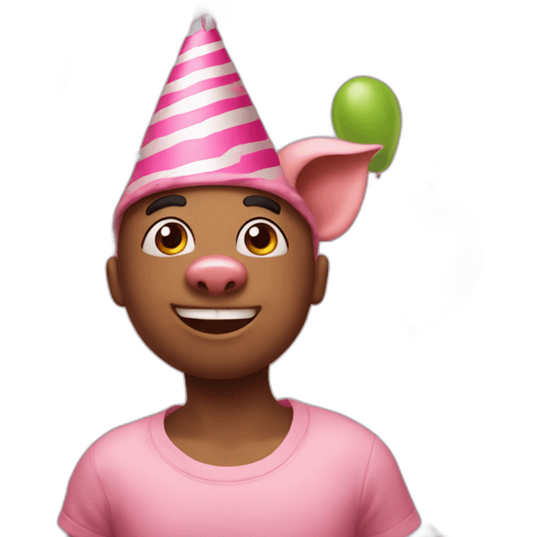 Birthday party spirit but wearing pig hat emoji