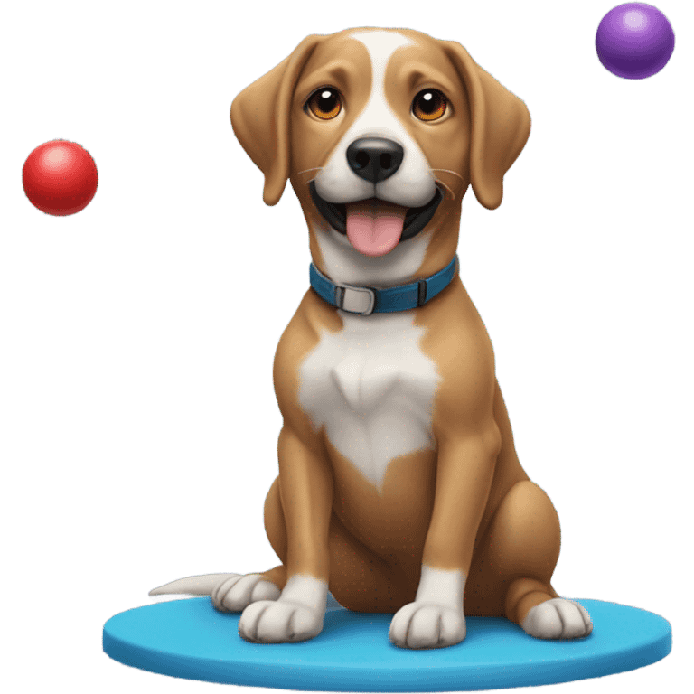 Dog juggling emoji