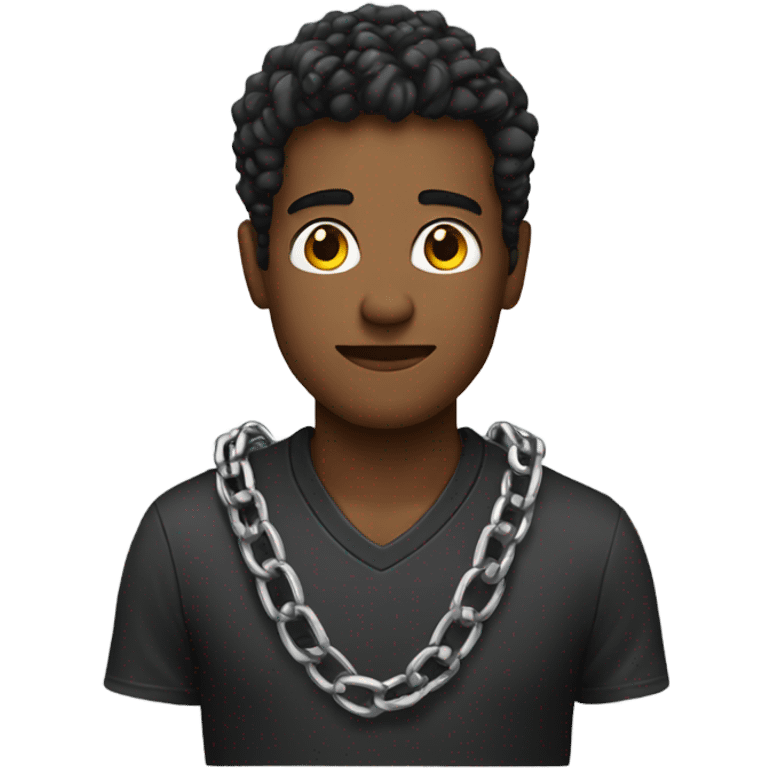 A man wearing a chain emoji