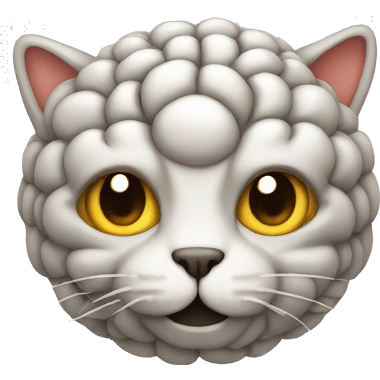 brain shaped like a cat emoji