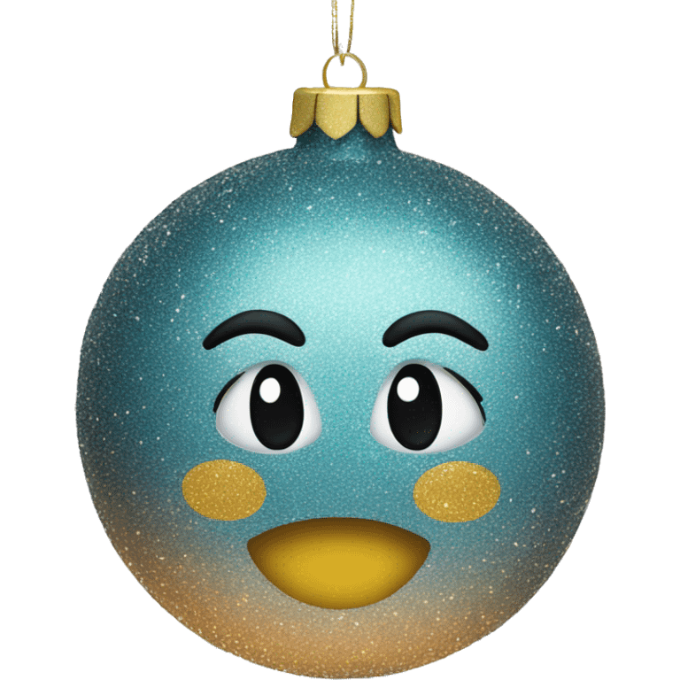 ornament with glitter emoji