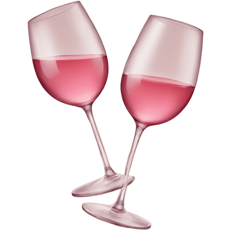 Two glasses of rose wine are clinking emoji