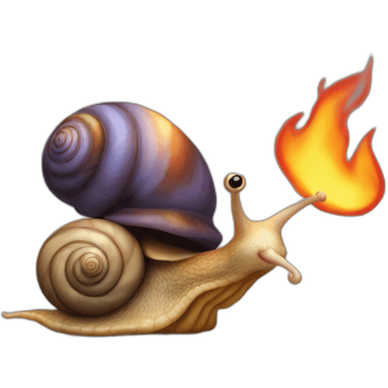 snail with fire tale emoji