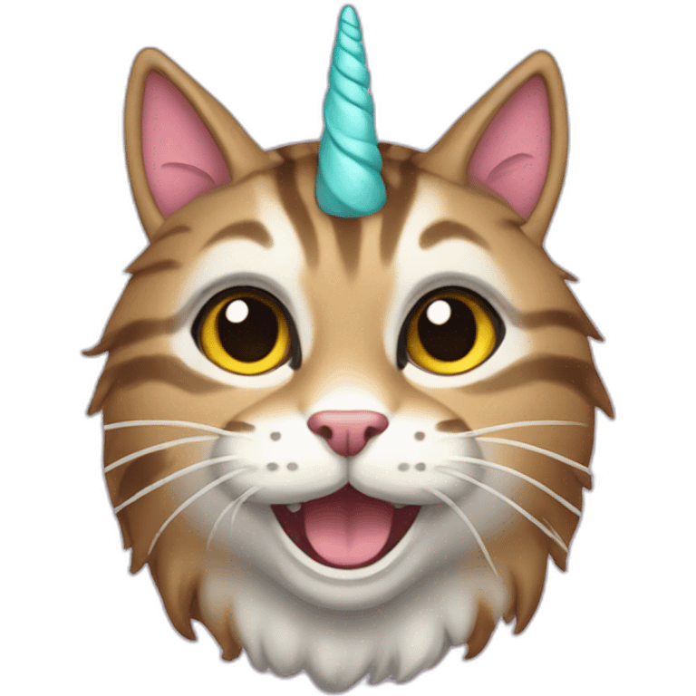 A tabby cat unicorn  emoji