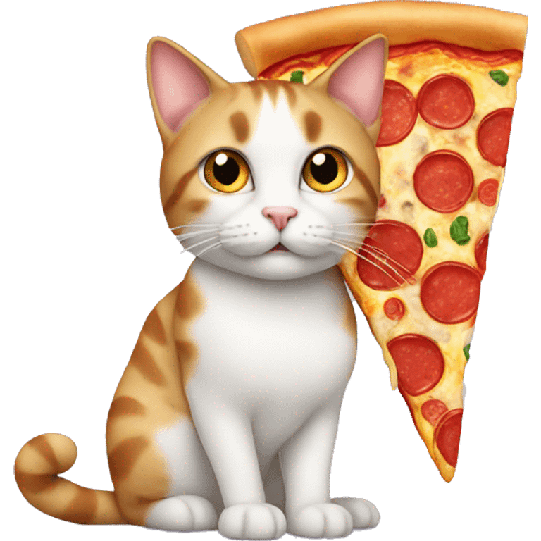 Cat with a pizza emoji