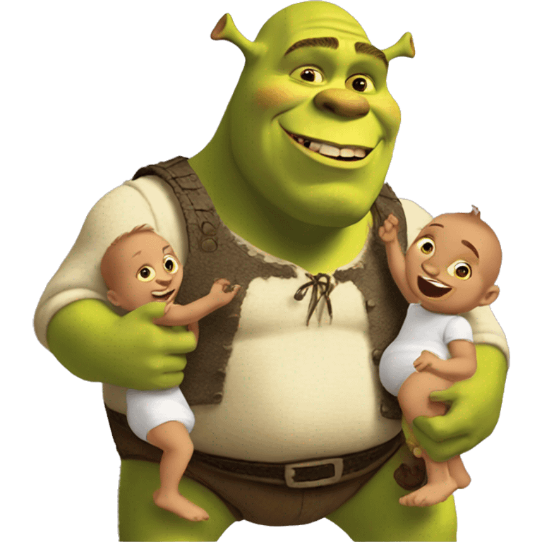 shrek with his babies emoji