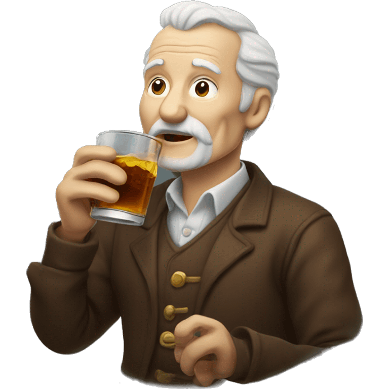 Old white man drinking rum emoji