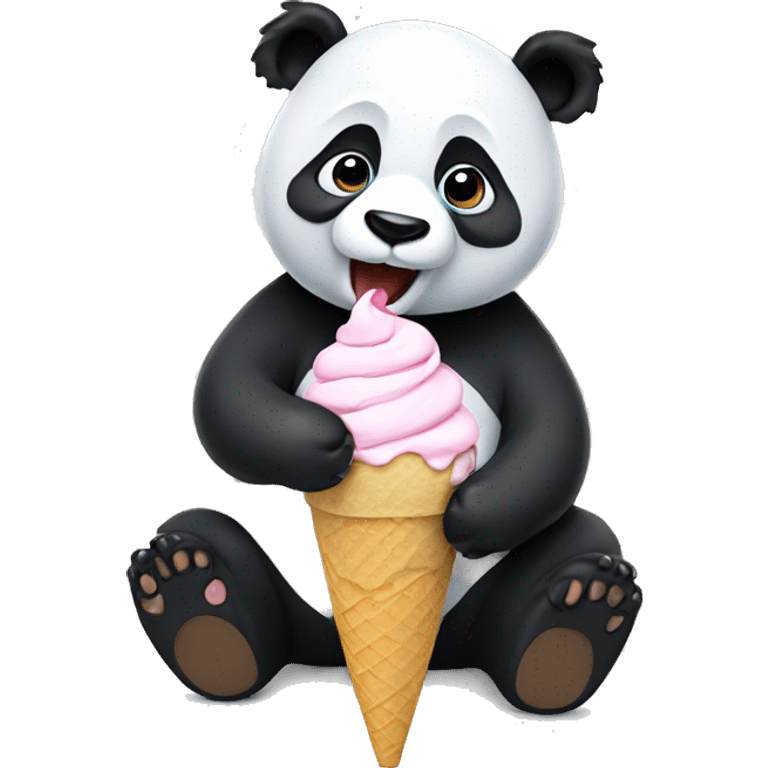 Panda eating ice cream emoji