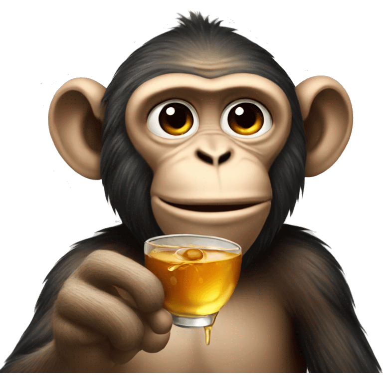 Monkey taking a shot emoji