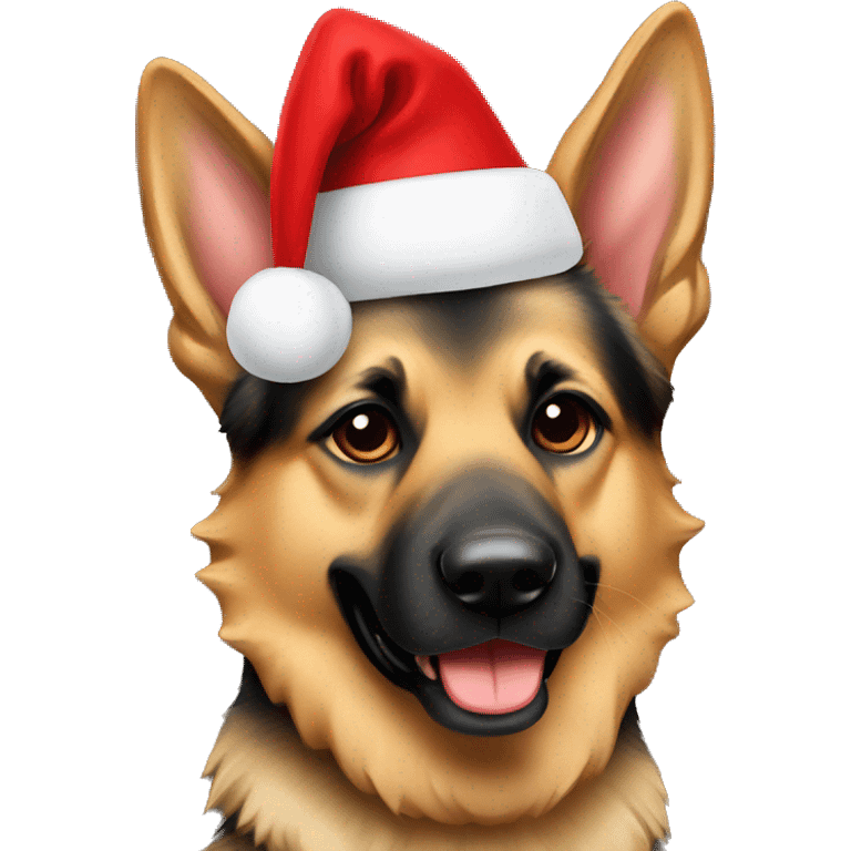 German Shepard with Christmas hat on emoji