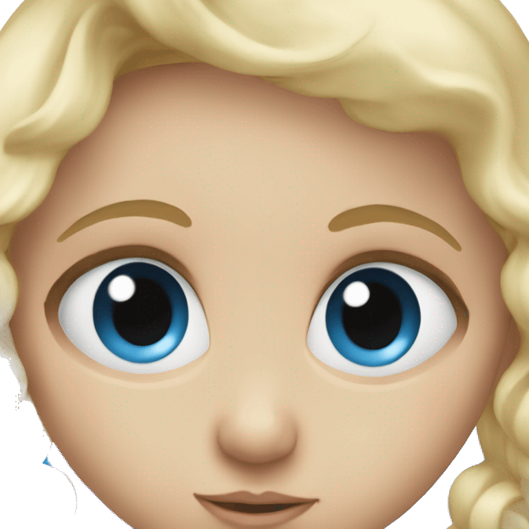 Blonde baby with blue and big eyes  emoji