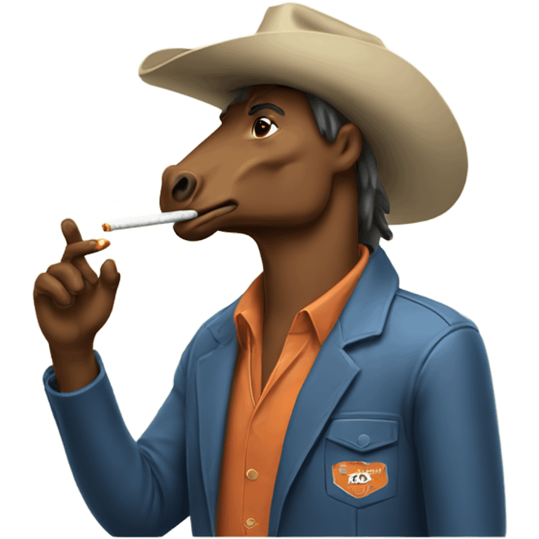 A bronco smoking cigarettes  emoji