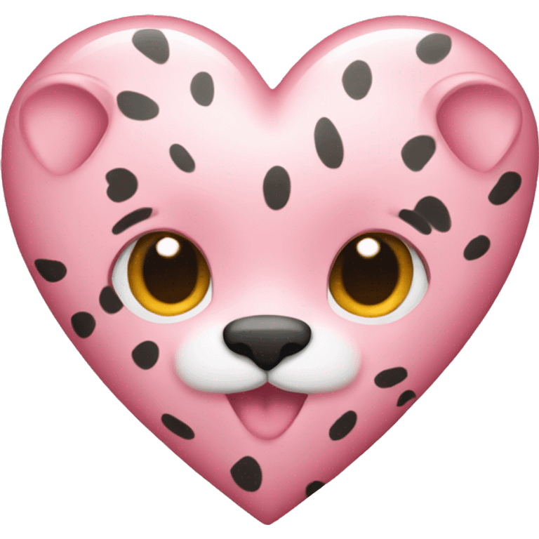 light pink heart with cheetah print  emoji