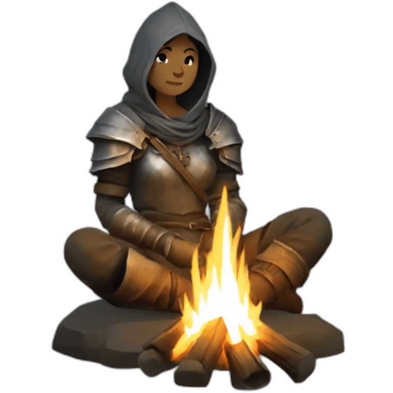 dark souls woman sitting by campfire emoji