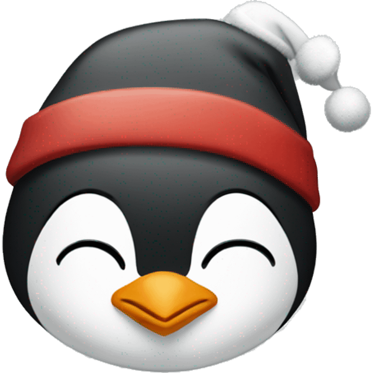 penguin with santa hat emoji