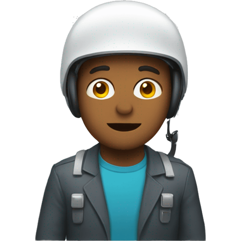 man in a lift with a helmet emoji