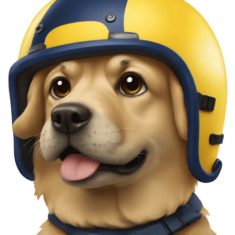 Dog with Michigan helmet  emoji