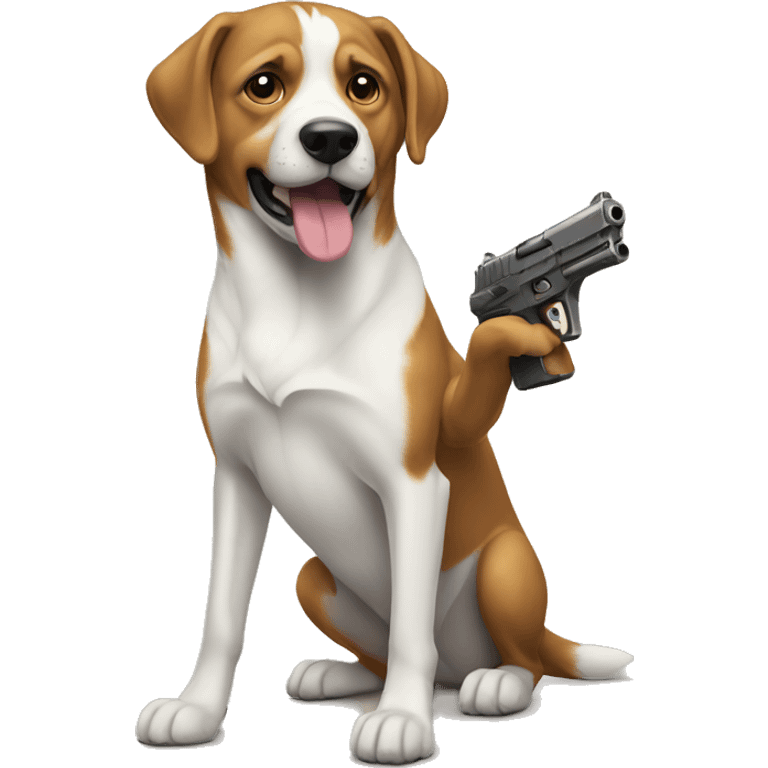 Perro con pistola  emoji