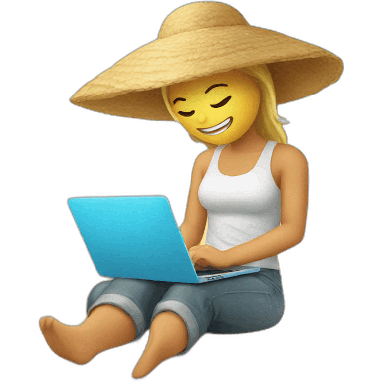 digital-nomad-working-at-beach emoji