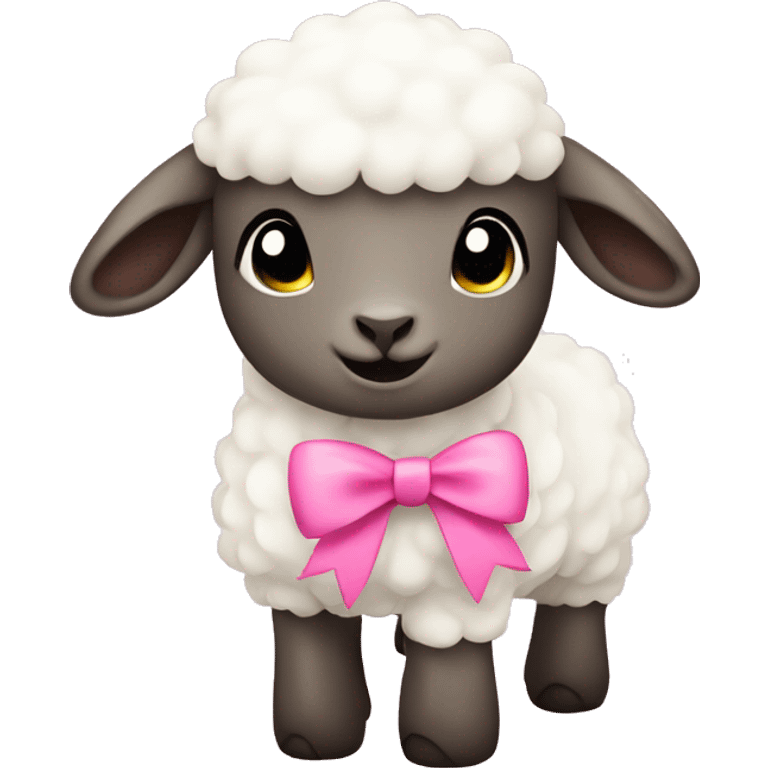 Lamb with a pink bow emoji