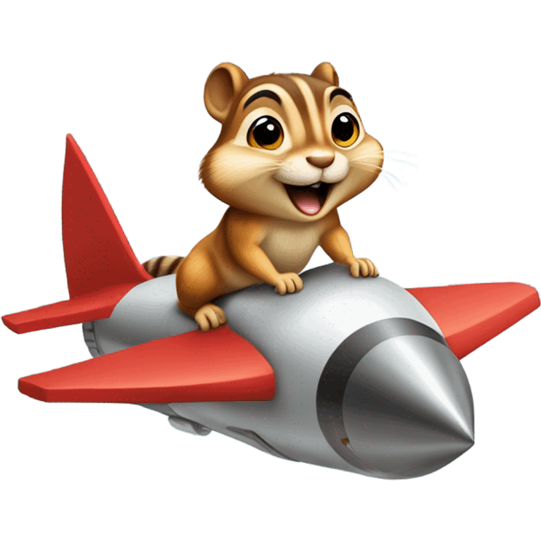 Chipmunk riding a rocket emoji